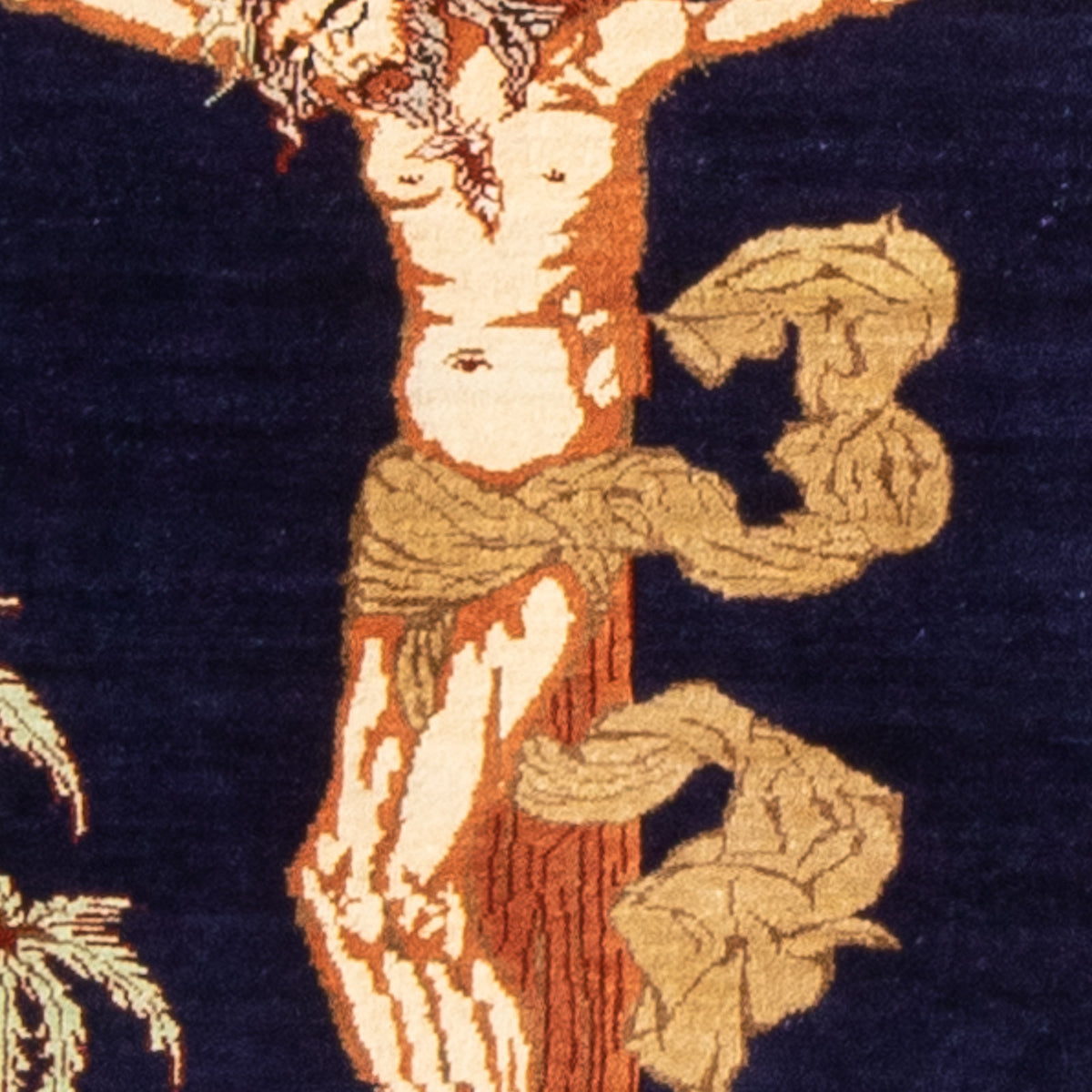 Alfombra de seda - Ghom Seda - Prima - 71 x 56 cm - azul oscuro