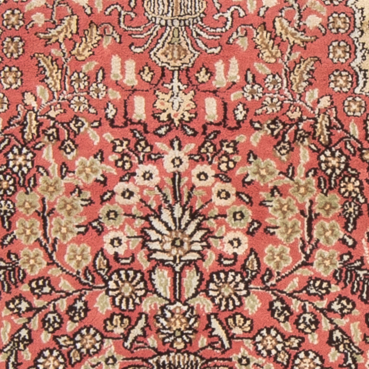 Alfombra de seda - Seda china - 86 x 64 cm - rojo
