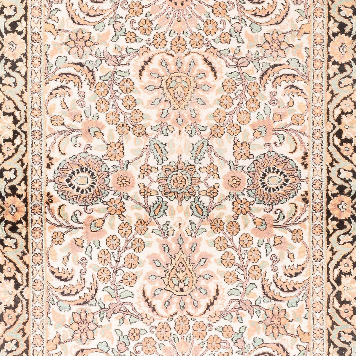 Alfombra de pasillo Alfombra de seda - Seda de Cachemira - 280 x 96 cm - rosa