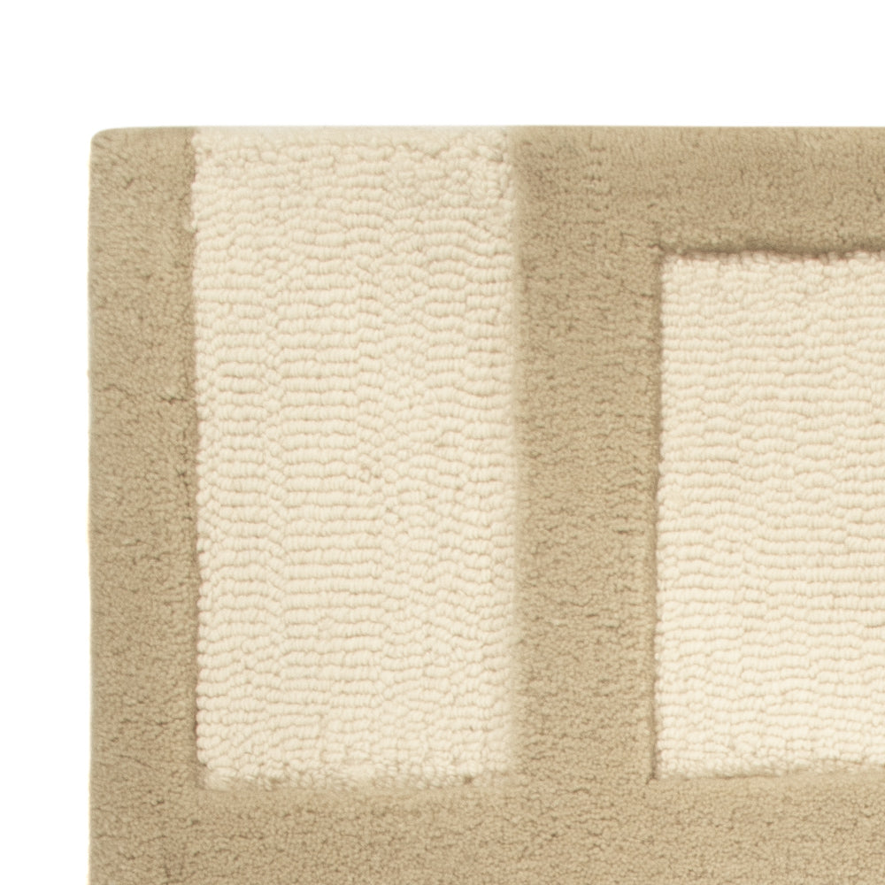 Alfombra de lana - 90 x 60 cm - beige