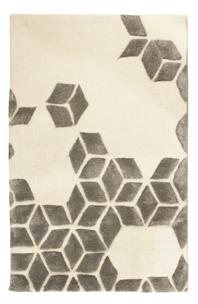 Alfombra de lana - 90 x 60 cm - beige