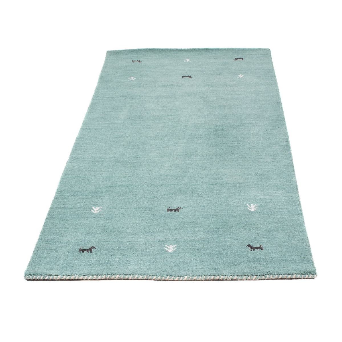 Alfombra de pasillo Alfombra Gabbeh - Softy - 200 x 75 cm - azul claro