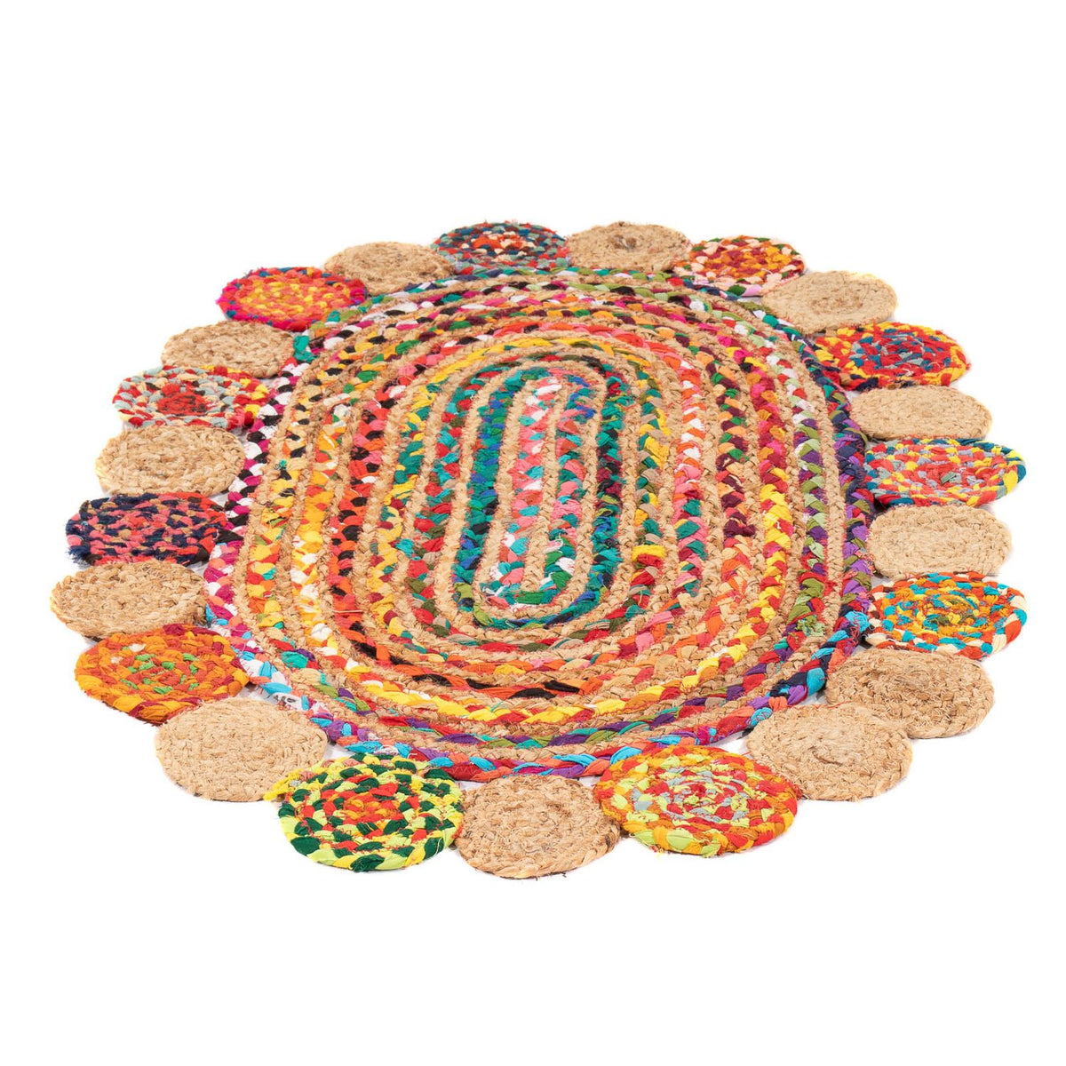 Alfombra de sisal oval - 91 x 61 cm - multicolor