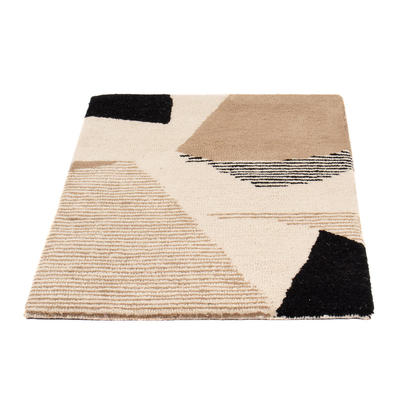 Alfombra de lana - 90 x 60 cm - beige
