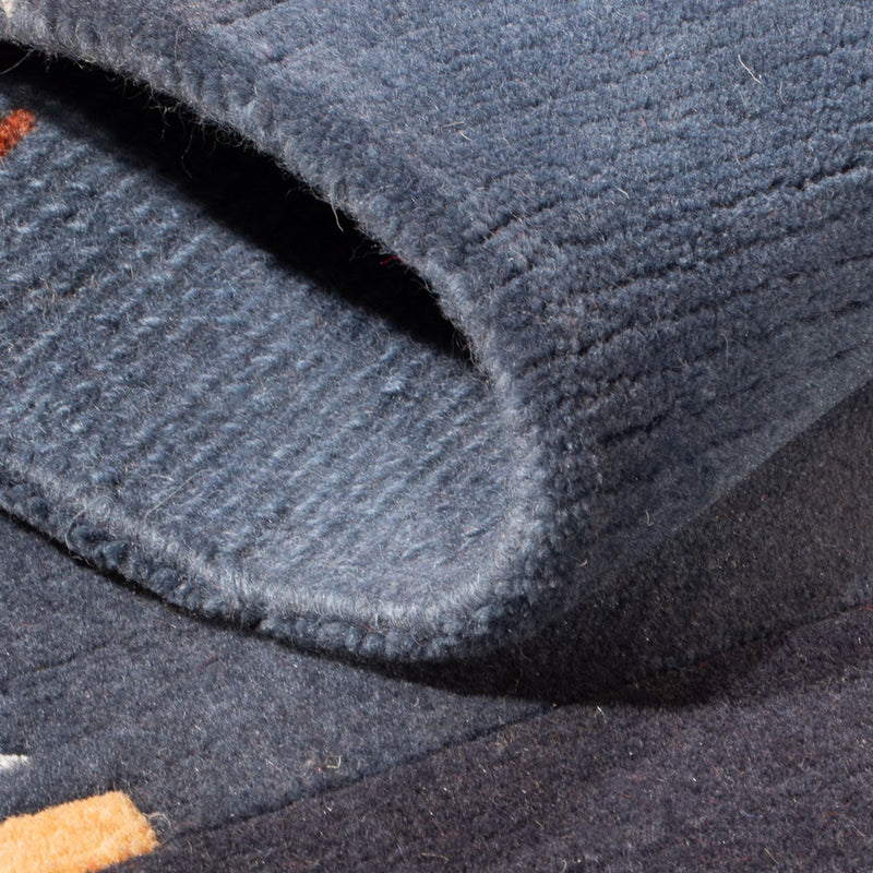 Alfombra de Nepal - 90 x 60 cm - azul oscuro