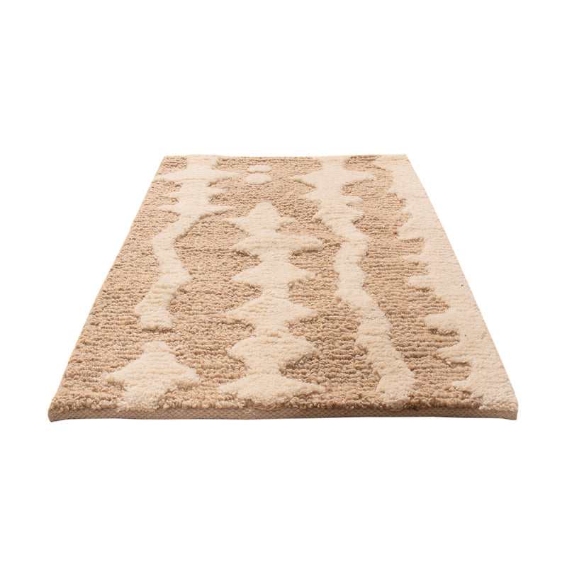 Alfombra de lana - 90 x 60 cm - beige oscuro