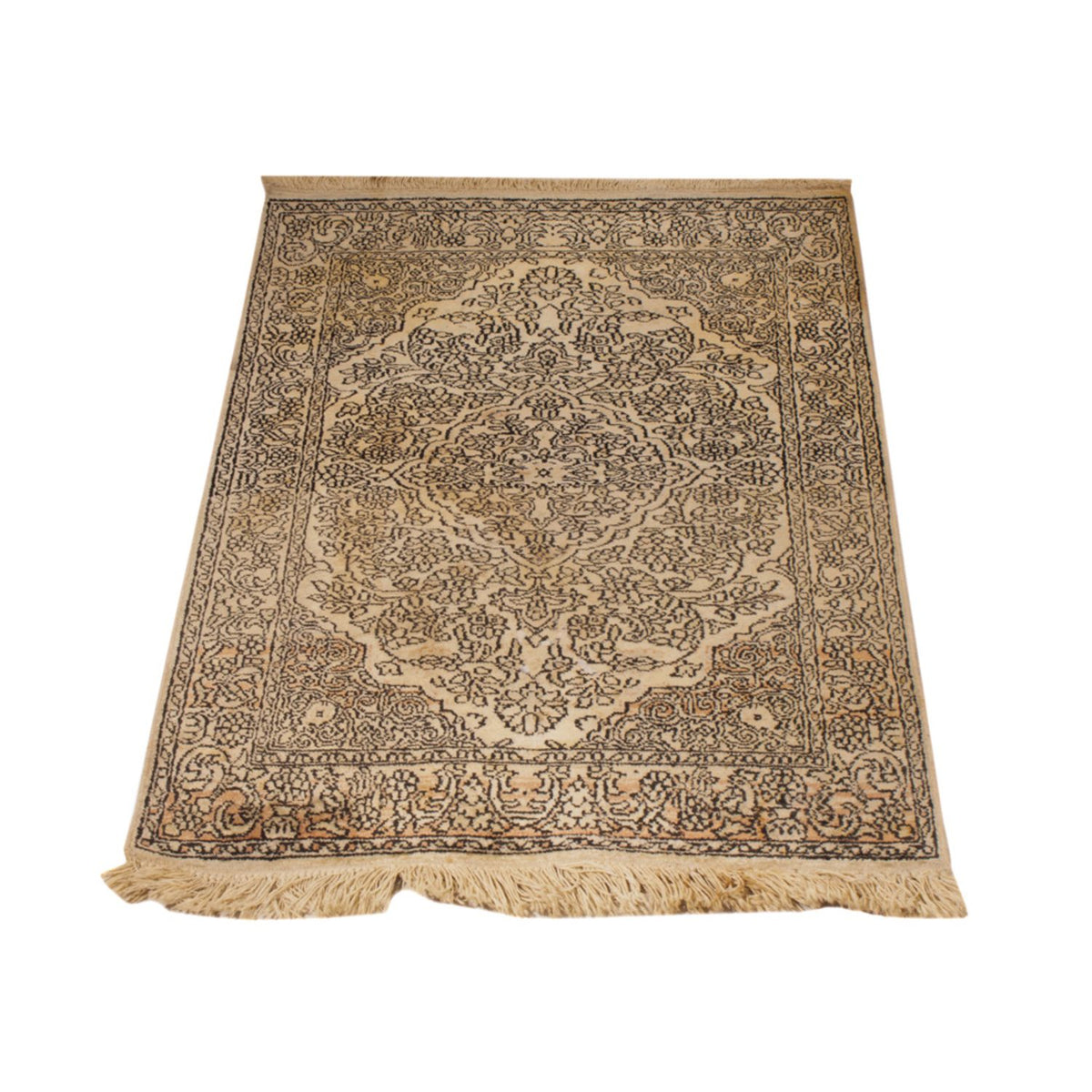 Alfombra de seda - Seda de Cachemira - 103 x 60 cm - beige