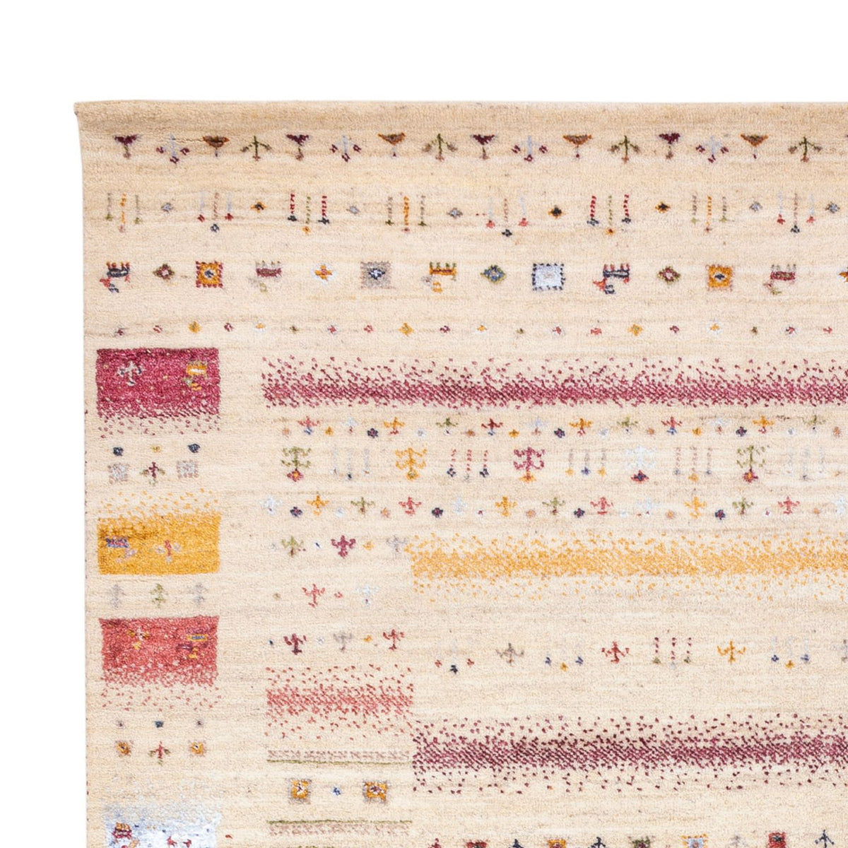 Alfombra Gabbeh - Loribaft Indus - 245 x 174 cm - crema