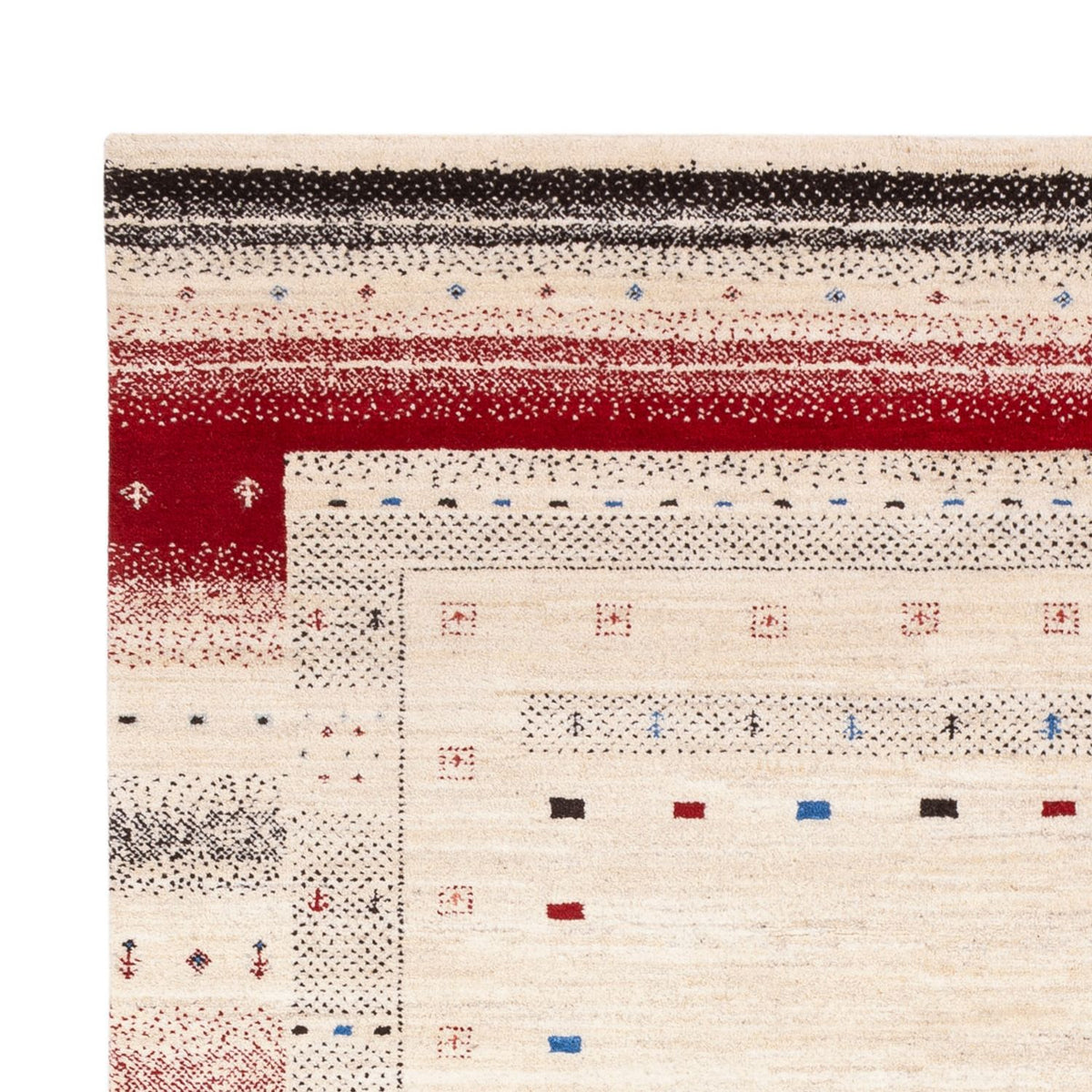 Alfombra Gabbeh - Loribaft Indus - 242 x 168 cm - crema