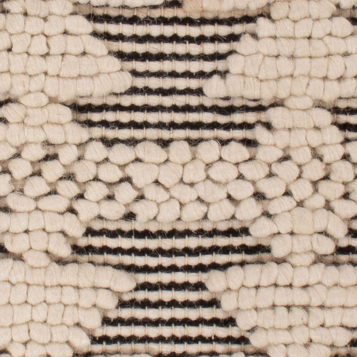 Alfombra de lana cuadrado  - 49 x 46 cm - blanco y negro