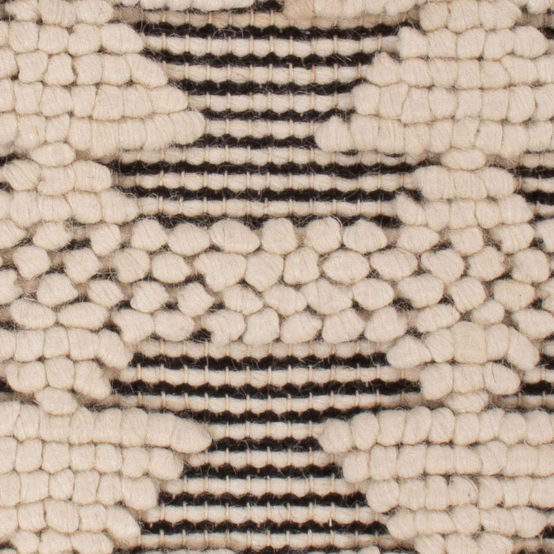 Alfombra de lana cuadrado  - 49 x 46 cm - blanco y negro