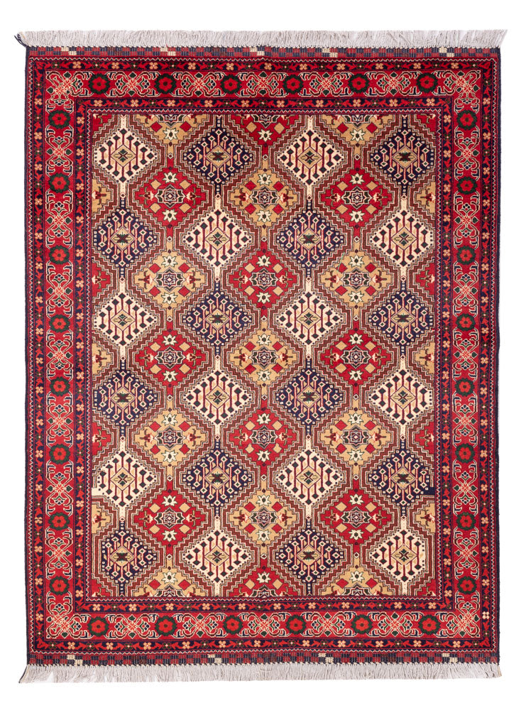 Alfombra afgana - 198 x 152 cm - multicolor