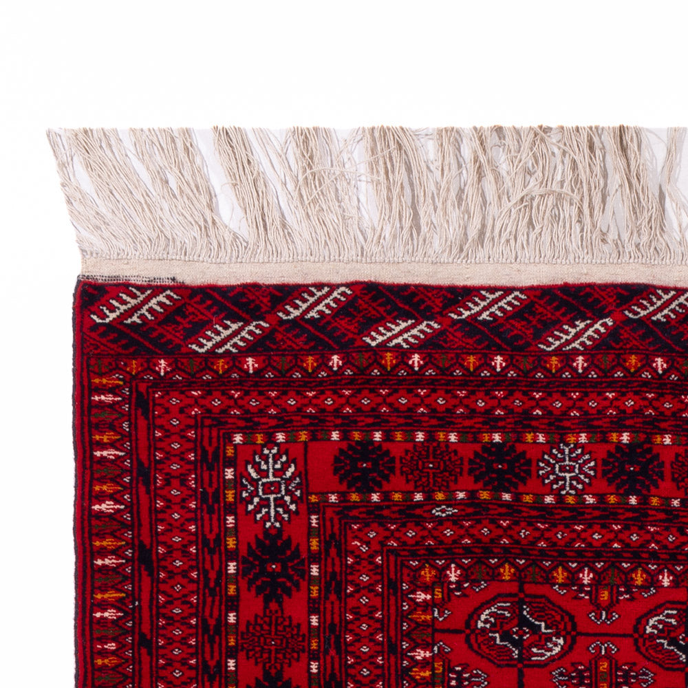 Alfombra afgana - Bukhara - 209 x 132 cm - rojo oscuro