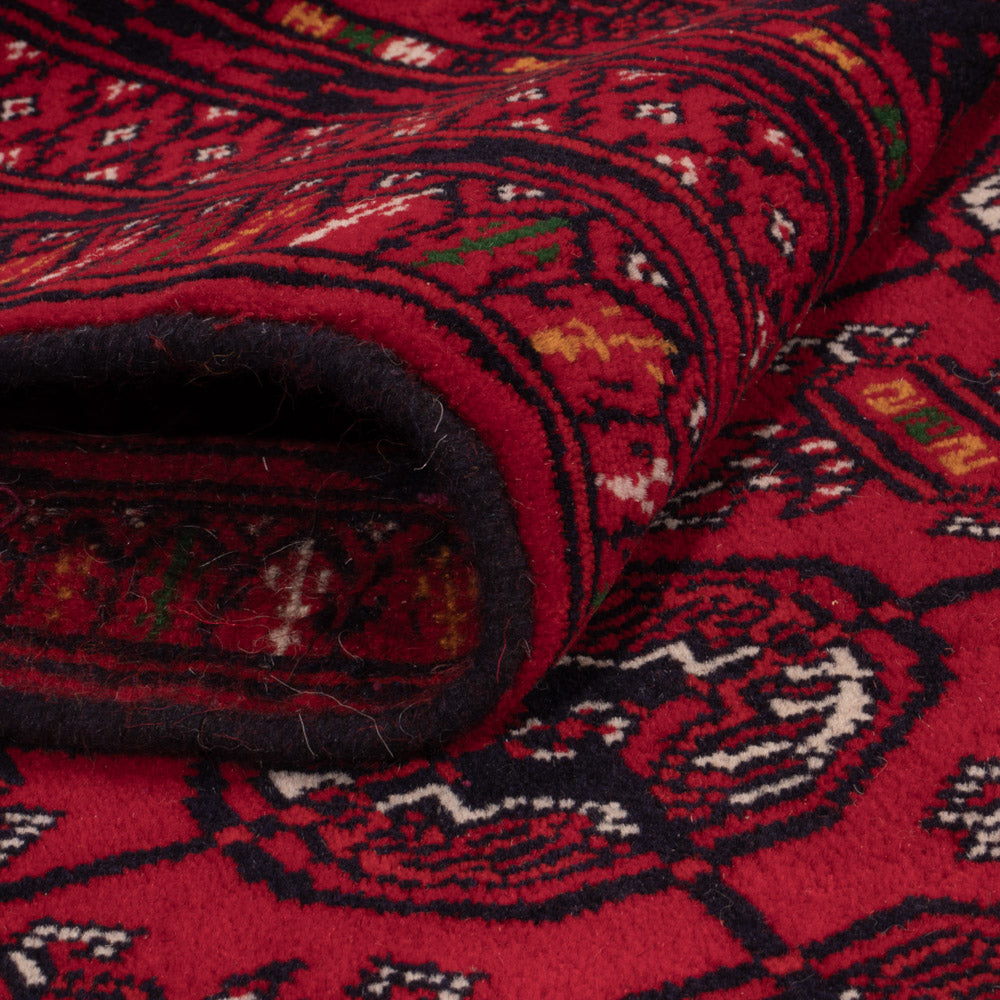 Alfombra afgana - Bukhara - 209 x 132 cm - rojo oscuro