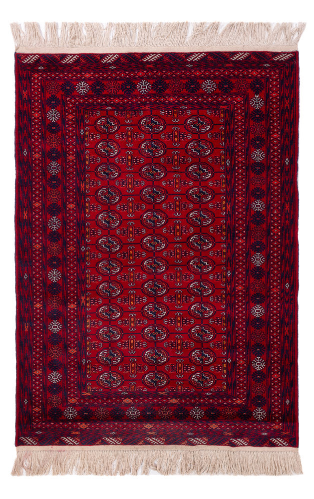 Alfombra afgana - Bukhara - 189 x 133 cm - rojo oscuro