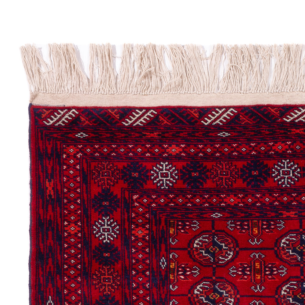 Alfombra afgana - Bukhara - 189 x 133 cm - rojo oscuro