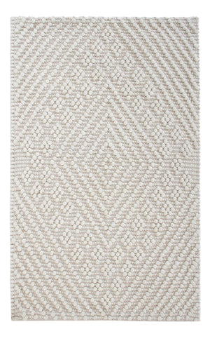 Alfombra de lana - 96 x 62 cm - gris claro