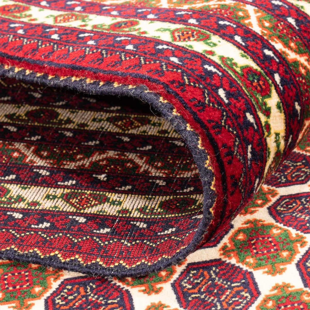 Alfombra de pasillo Alfombra afgana - 287 x 90 cm - beige