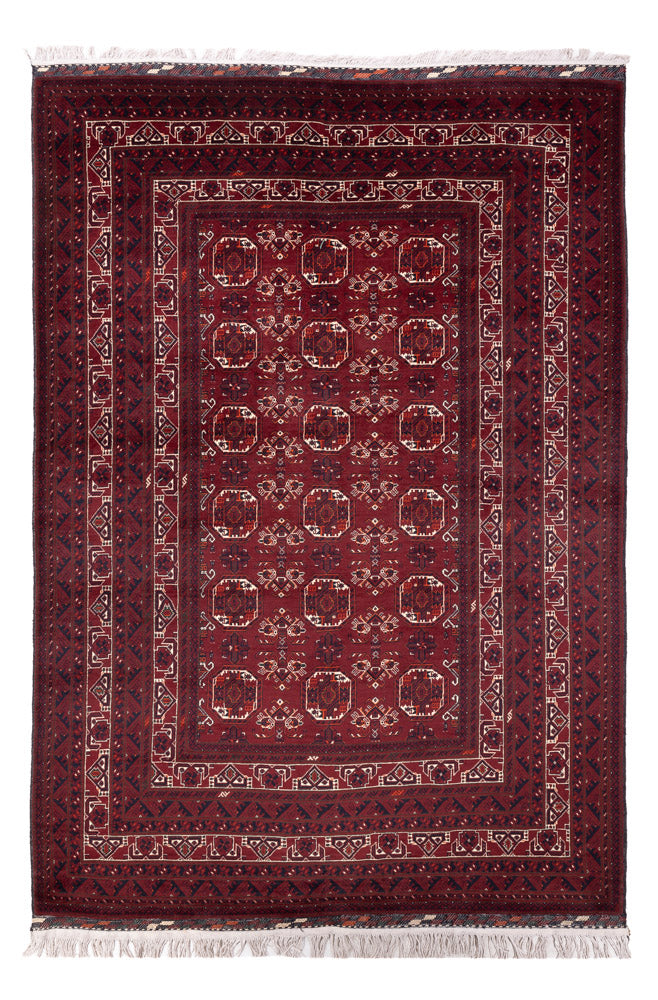 Alfombra afgana - Bukhara - 290 x 201 cm - rojo oscuro