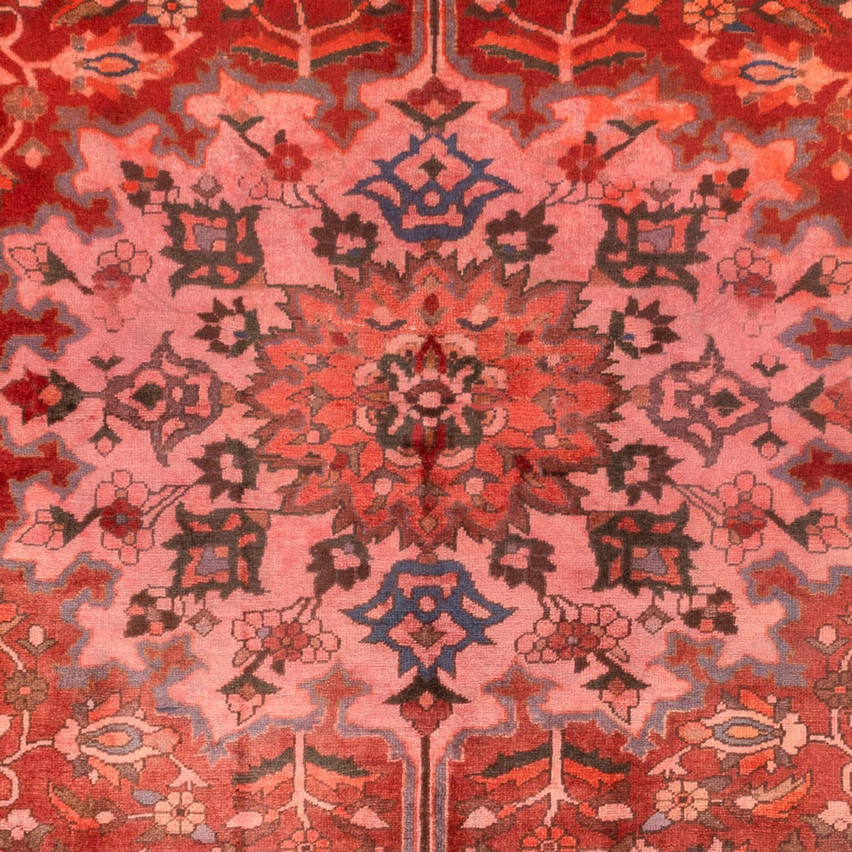 Alfombra persa - Nómada - 210 x 162 cm - rojo claro