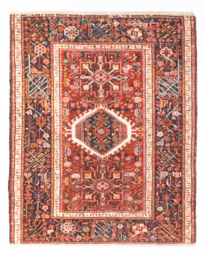 Alfombra persa - Nómada - 130 x 108 cm - rojo claro