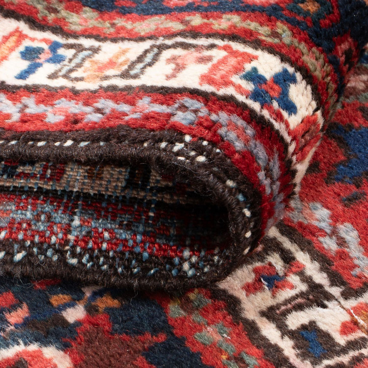 Alfombra persa - Nómada - 130 x 108 cm - rojo claro