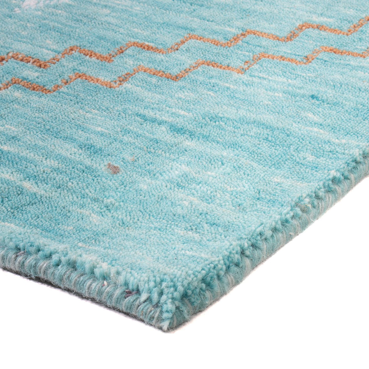 Alfombra Gabbeh - Loribaft Softy - 102 x 62 cm - azul claro