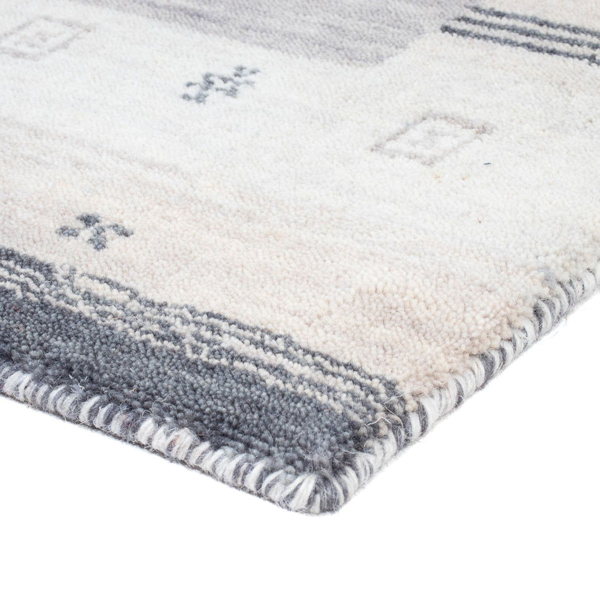 Alfombra Gabbeh - Indus - 145 x 70 cm - gris claro