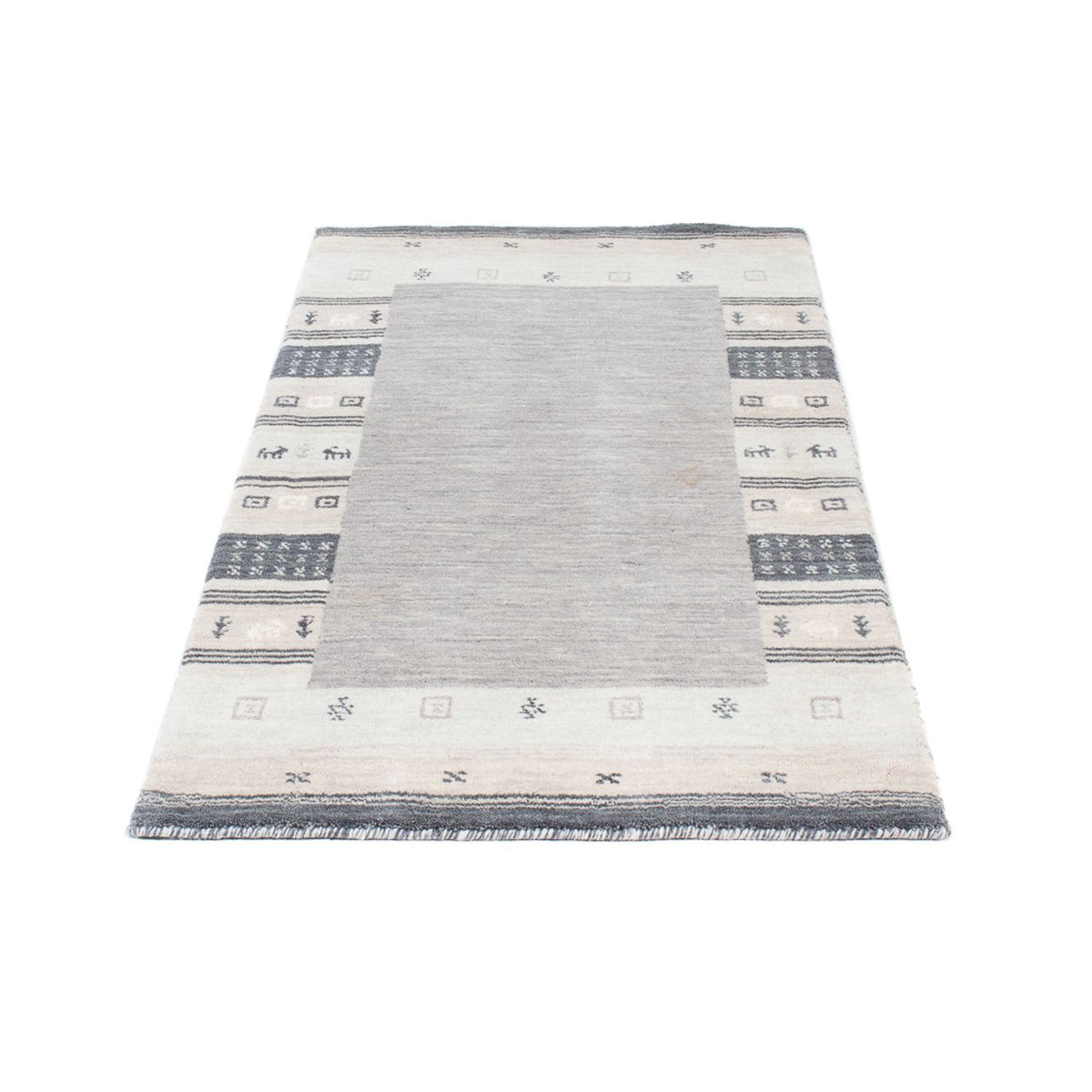 Alfombra Gabbeh - Indus - 145 x 70 cm - gris claro