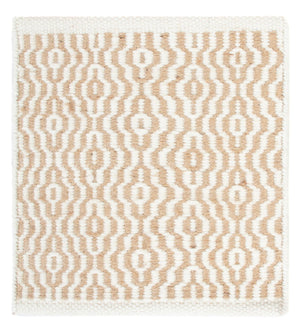 Alfombra de lana cuadrado  - 35 x 32 cm - beige