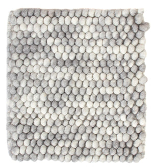 Alfombra de lana cuadrado  - 32 x 32 cm - gris claro