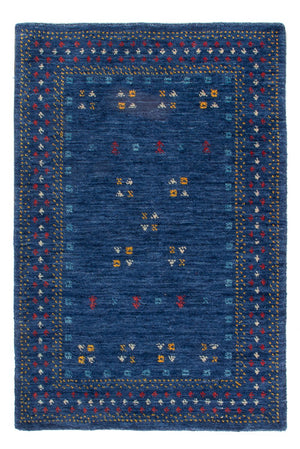 Alfombra de lana - 90 x 60 cm - azul oscuro