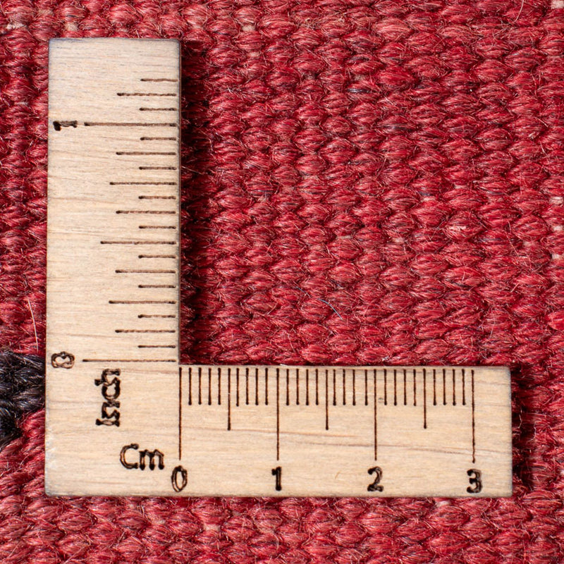 Alfombra de pasillo Alfombra Kelim - Antigua - 423 x 140 cm - rojo oscuro