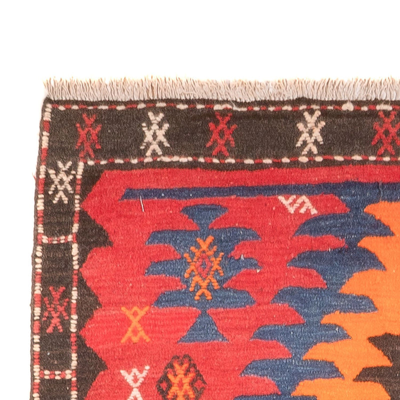 Alfombra de pasillo Alfombra Kelim - Antigua - 430 x 155 cm - rojo