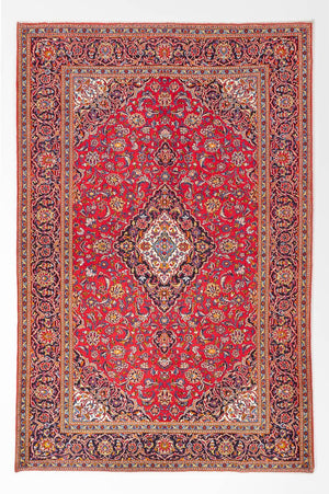 Alfombra persa - Keshan - 300 x 218 cm - rojo