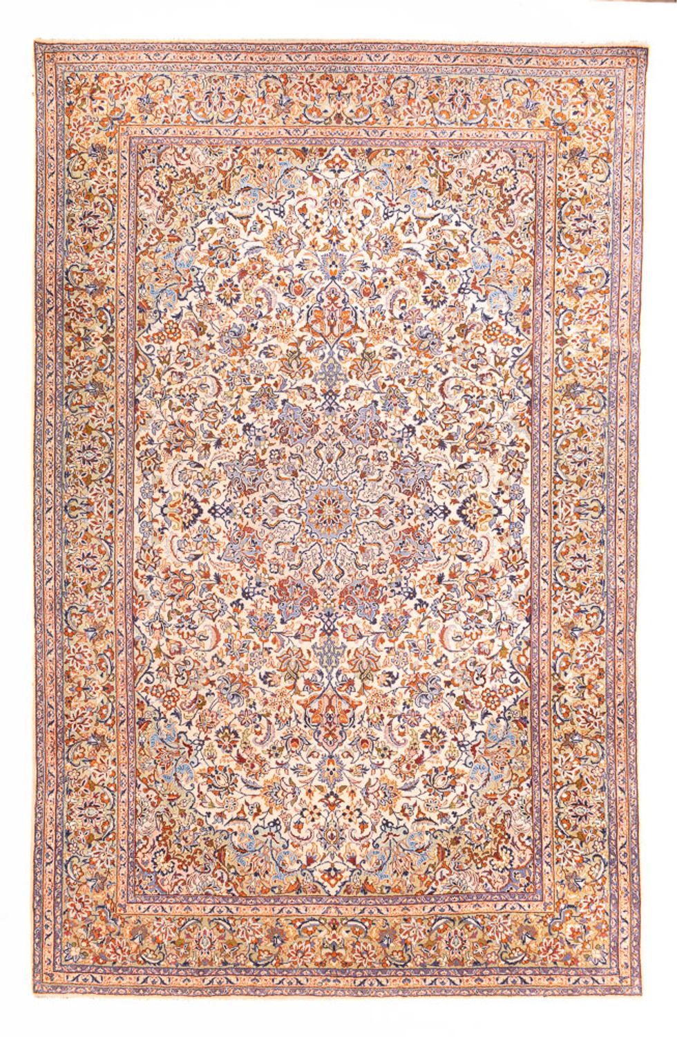 Alfombra persa - Keshan - 410 x 280 cm - beige oscuro