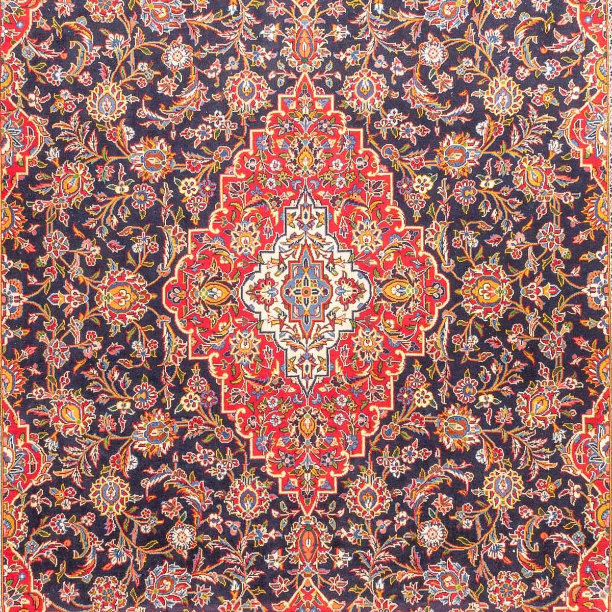 Alfombra persa - Keshan - 445 x 310 cm - azul oscuro