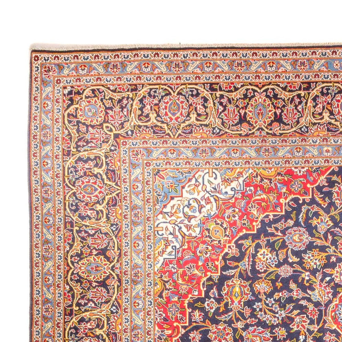 Alfombra persa - Keshan - 445 x 310 cm - azul oscuro