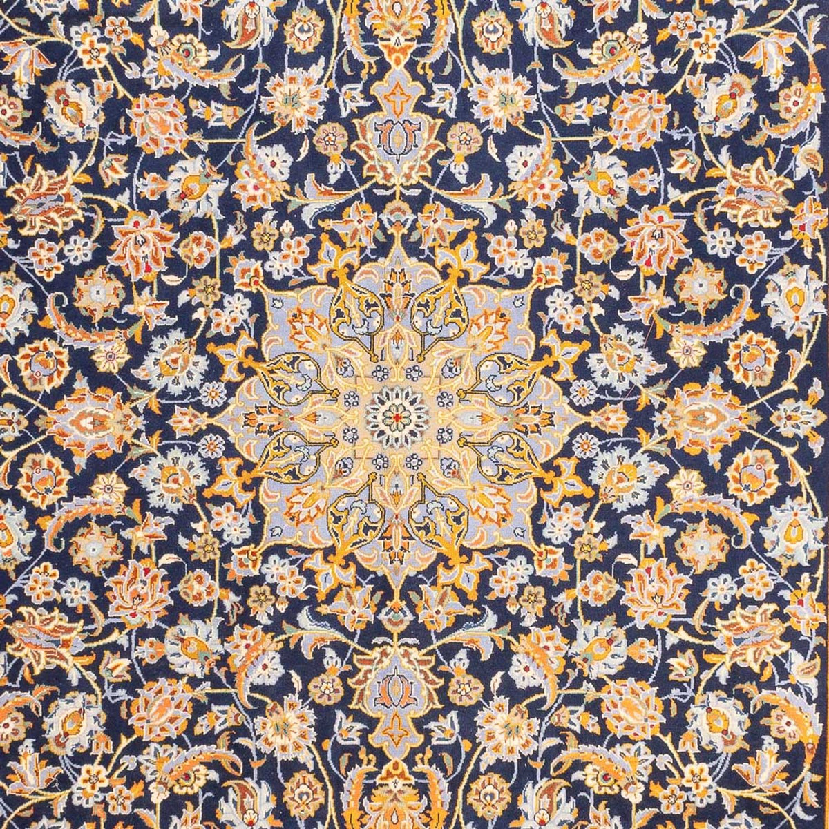 Alfombra persa - Keshan - 402 x 288 cm - azul oscuro