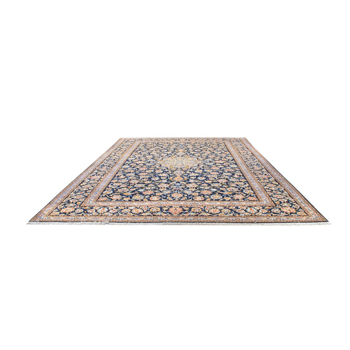 Alfombra persa - Keshan - 402 x 288 cm - azul oscuro