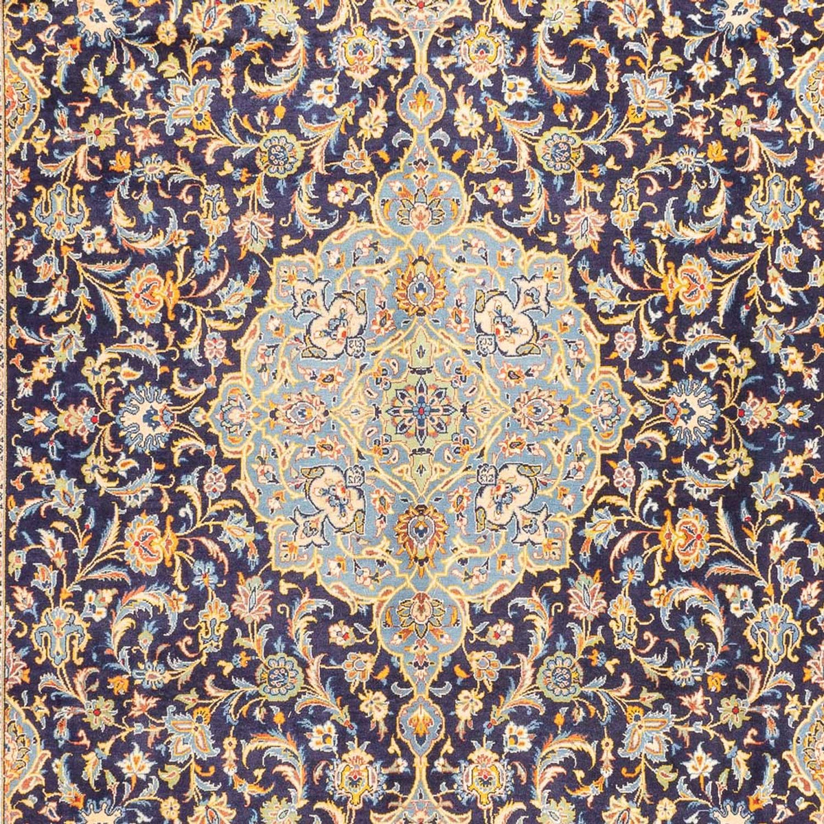 Alfombra persa - Keshan cuadrado - 410 x 395 cm - azul oscuro