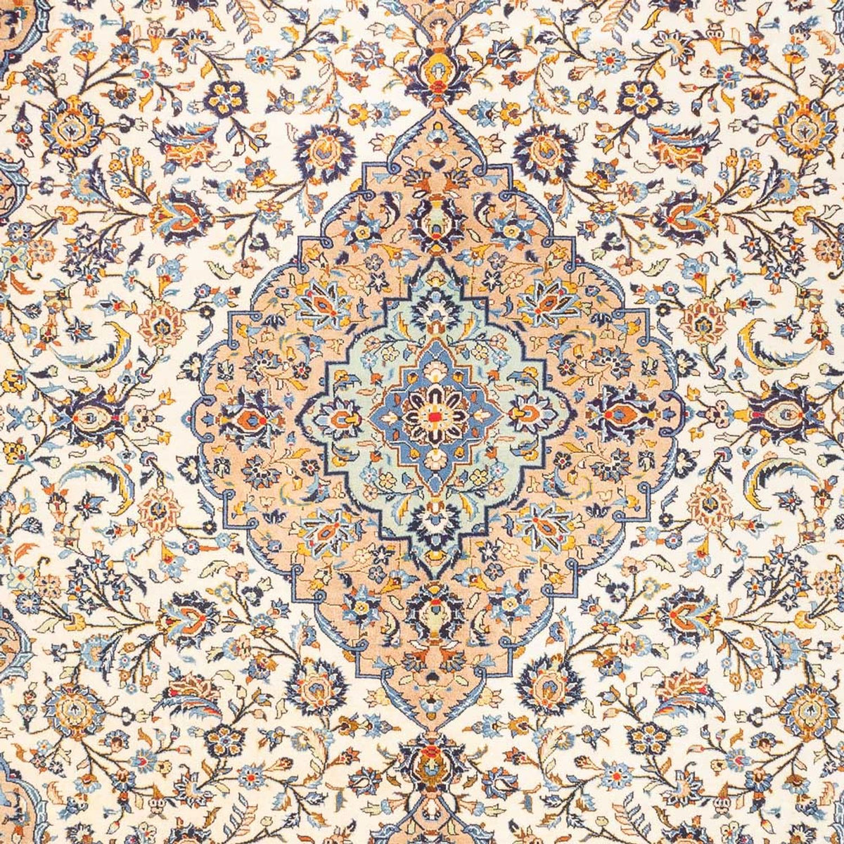 Alfombra persa - Keshan - 405 x 302 cm - beige oscuro