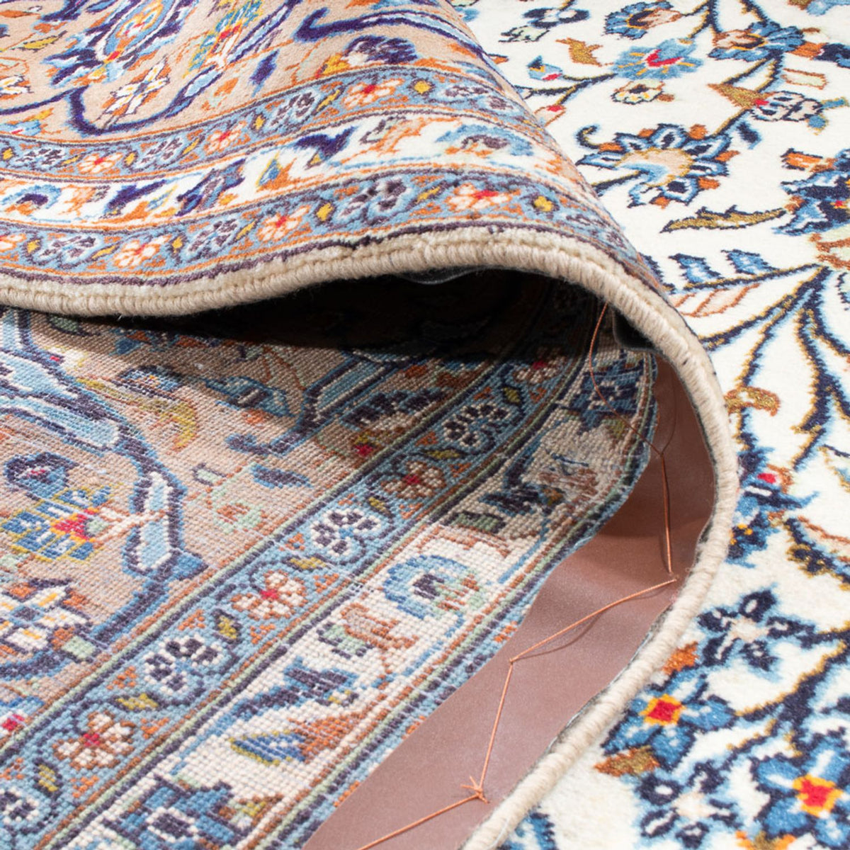 Alfombra persa - Keshan - 405 x 302 cm - beige oscuro