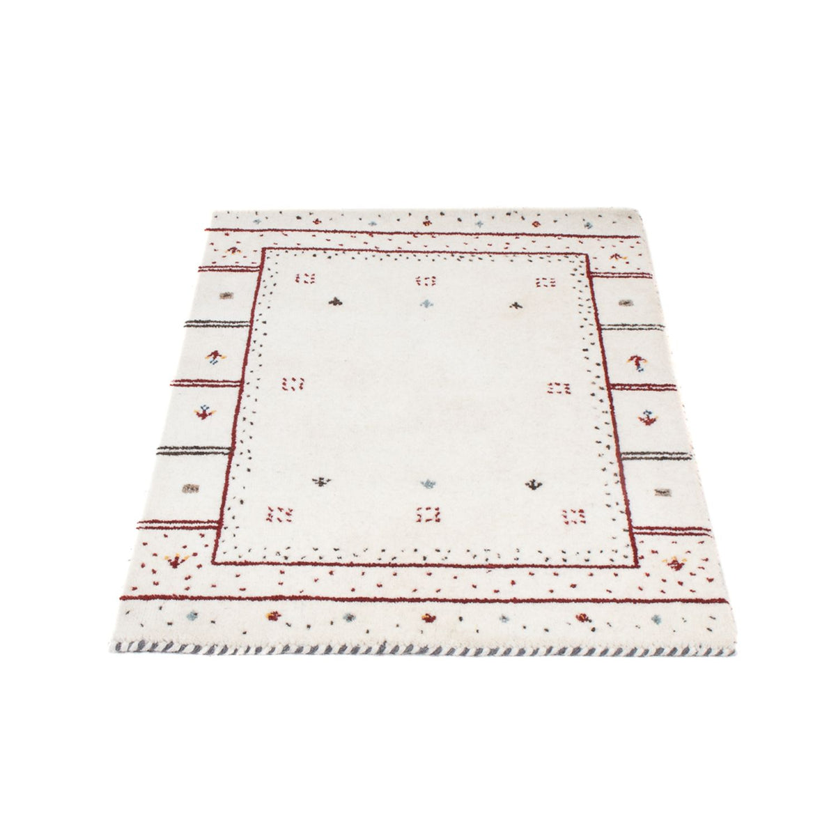 Alfombra Gabbeh - Loribaft Softy - 90 x 60 cm - gris claro