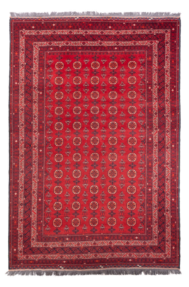 Alfombra afgana - Bukhara - 278 x 191 cm - rojo