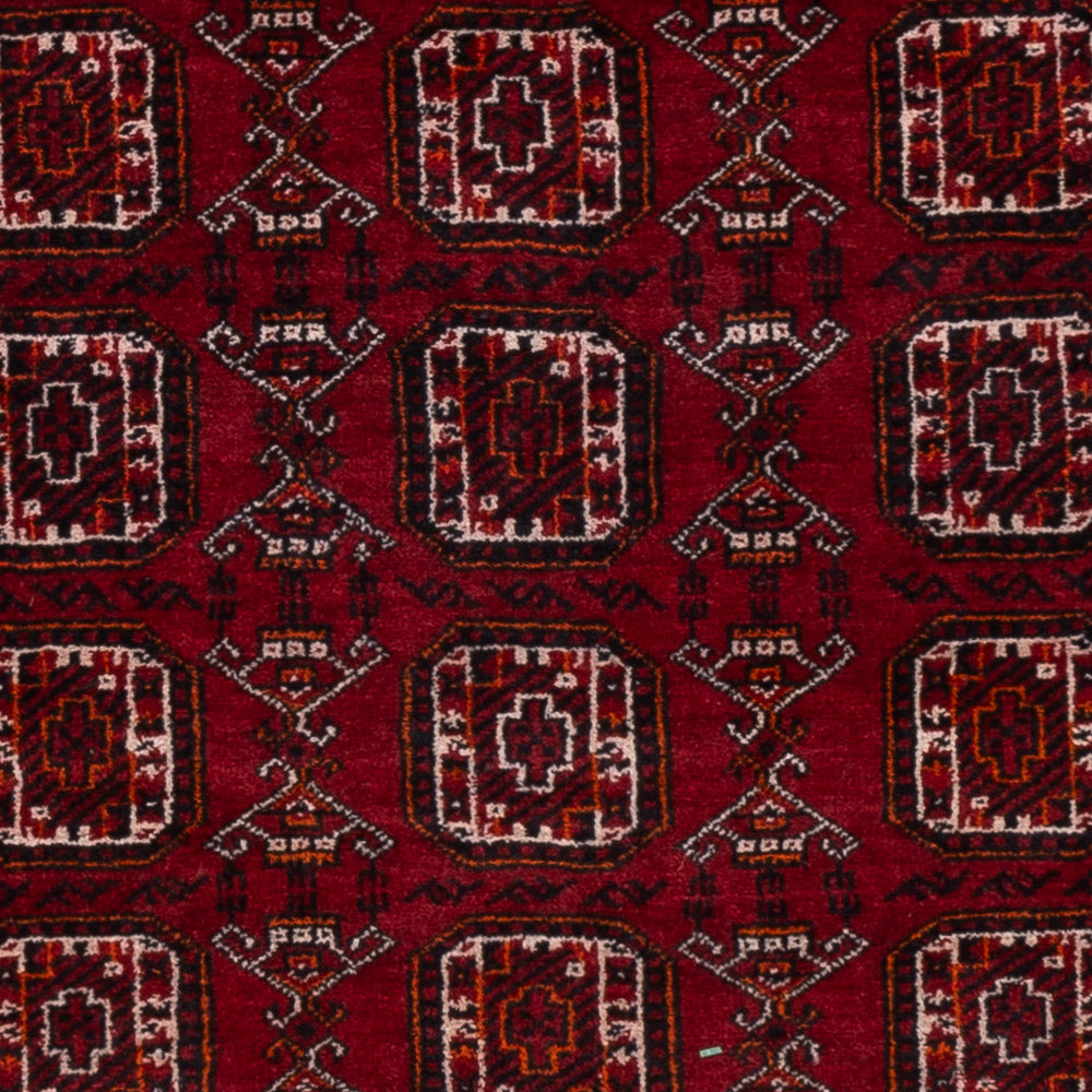 Alfombra afgana - Bukhara - 140 x 102 cm - rojo oscuro