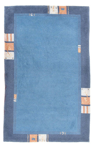 Alfombra de Nepal - 160 x 90 cm - azul