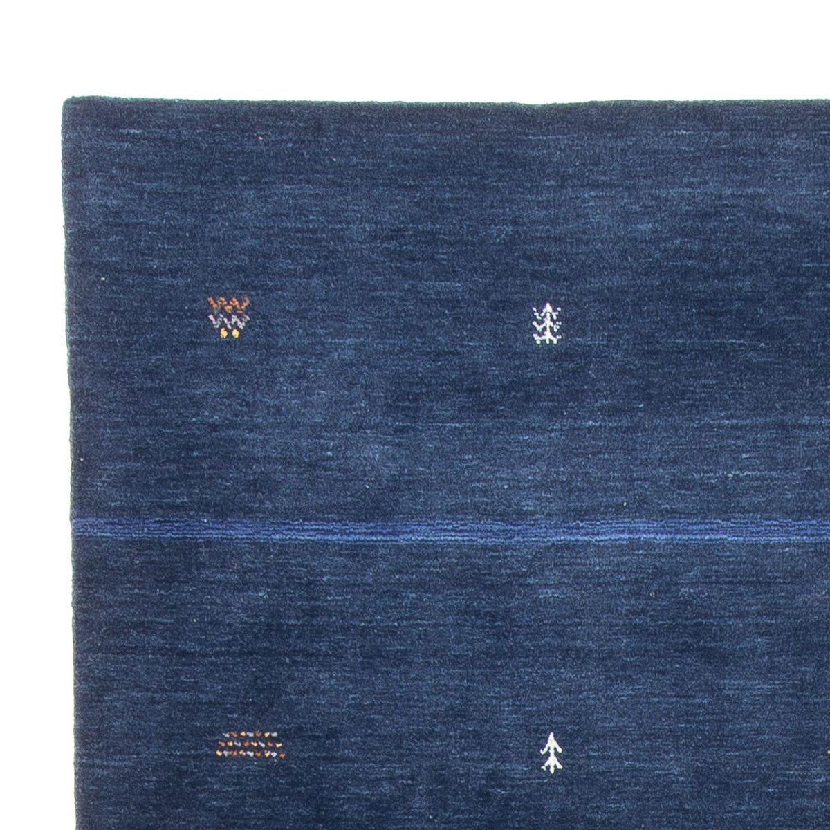 Alfombra Gabbeh - Loribaft Softy - 240 x 174 cm - azul oscuro