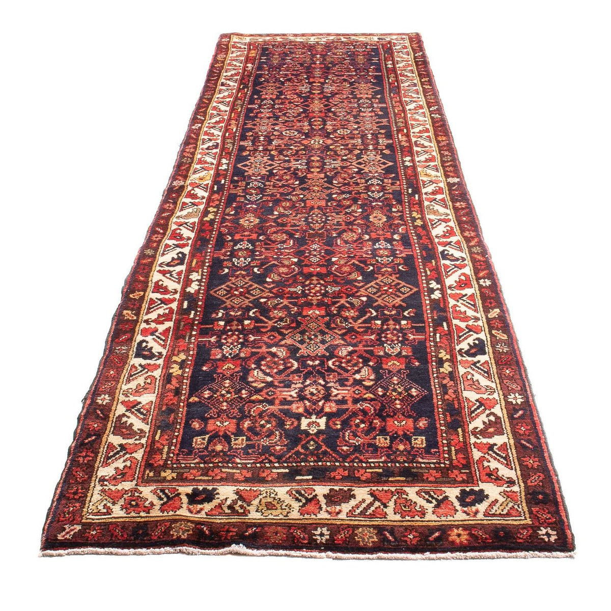 Alfombra de pasillo Alfombra persa - Nómada - 412 x 105 cm - azul oscuro