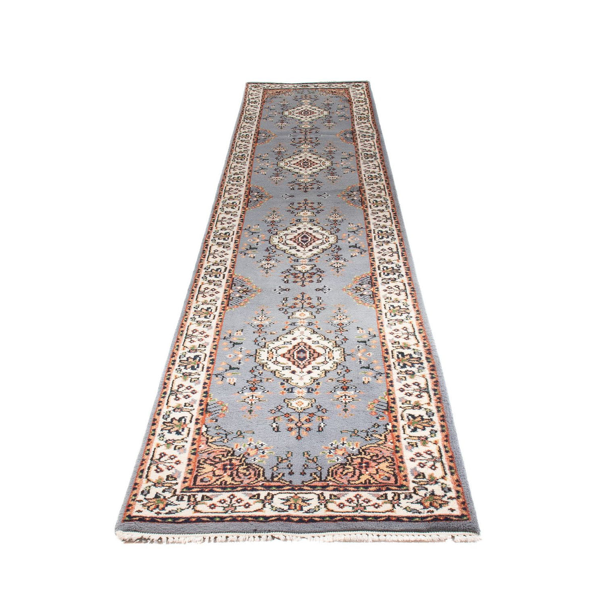 Alfombra de pasillo Alfombra oriental - Indus - 400 x 80 cm - azul claro